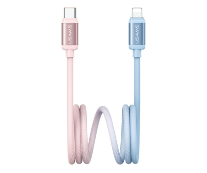 Kabel USAMS Kabel 30W USB-C/Lightning 1,2m niebiesko różowy